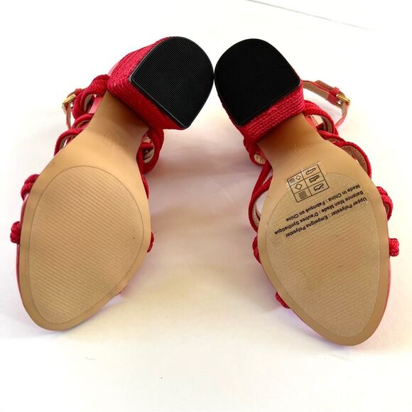 CAbi Tiptoe Hibiscus Red Knotted Rope Ankle Strap Sandals Size 7 - Picture 12 of 16